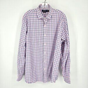 Polo Ralph Lauren Shirt Mens XL Pink Blue White Plaid Classic Fit Long Sleeve